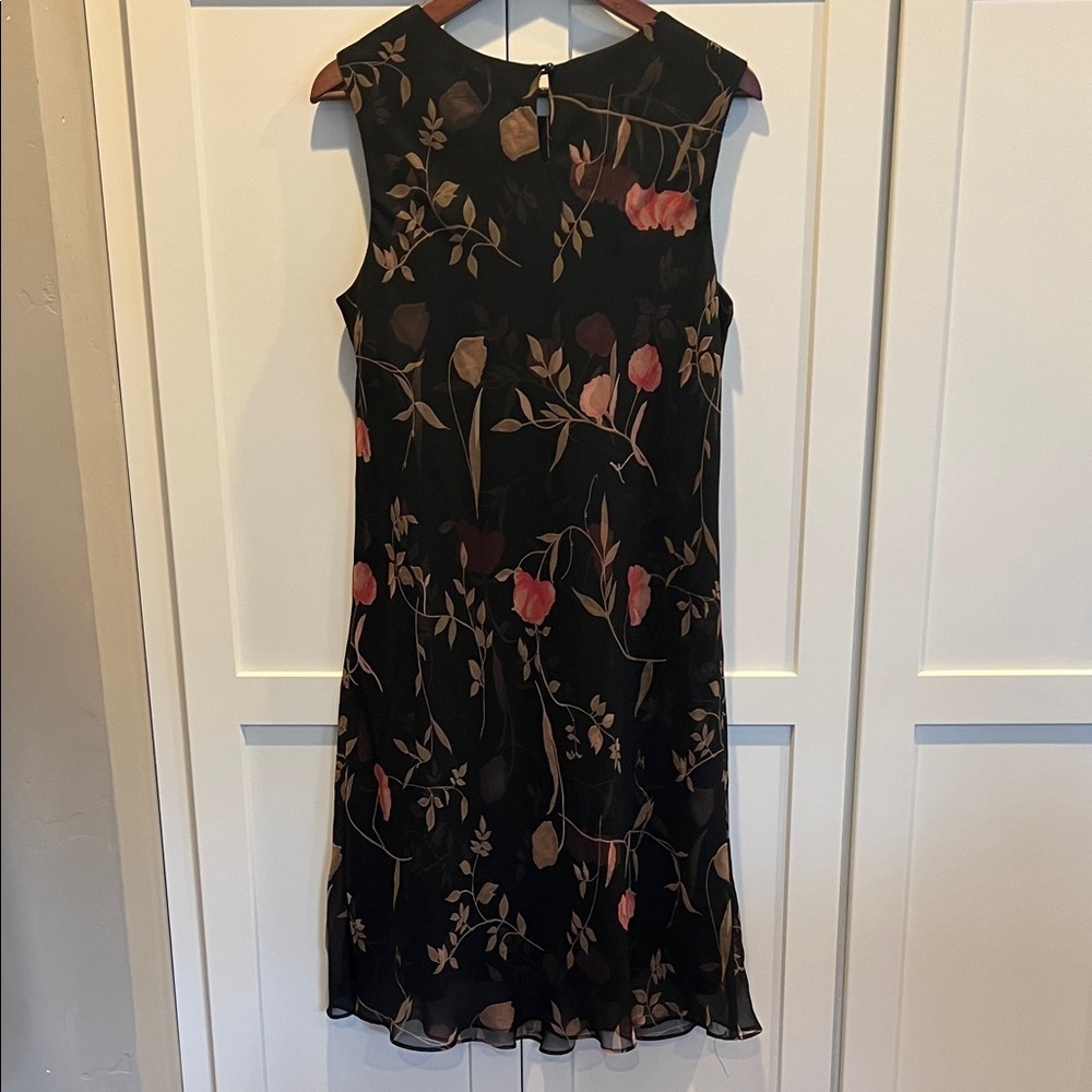 D. Stevens Black Floral Midi Dress Size 14 - Picture 6 of 6